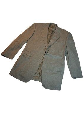 Vtg Ermenegildo Zegna Men’s 40R Blazer Jacket Gray Wool Cashmere Italy 1990s